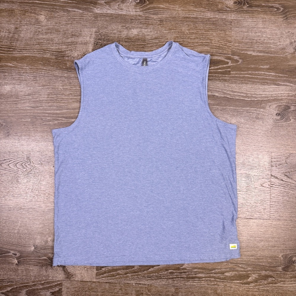 Vuori Strato Muscle Tank Top Shirt Performance Gym V1043 Blue Men's Size XL